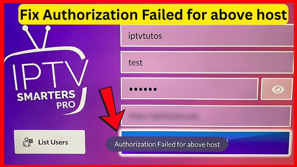 حل خطای Failed to authorize در Smarters IPTV