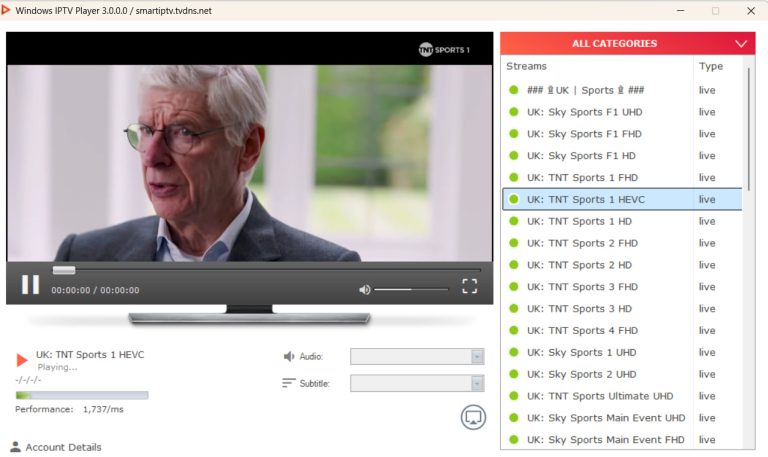 تست واقعی Sky Sports و TNT Sports در IPTV