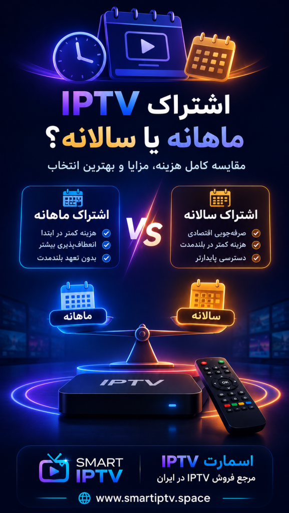 مقایسه اشتراک IPTV ماهانه یا سالانه برای انتخاب بهترین پلن